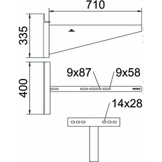 OBO Wand- und Klemmausleger AWSS 71 FT B710mm – Bild 2