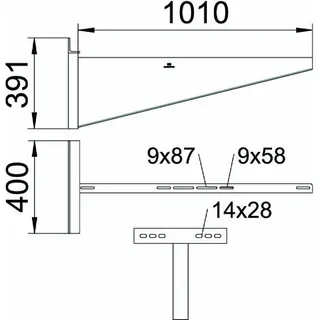 OBO Wand- und Klemmausleger AWSS 101 FT B1010mm – Bild 2