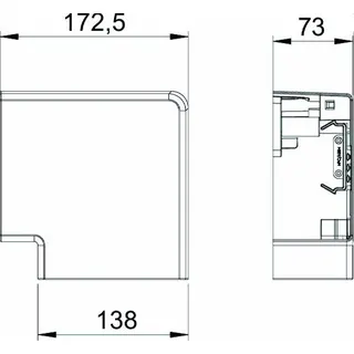 OBO Flachwinkel GK-FH70130CW Haubenformteil cremeweiss – Bild 2