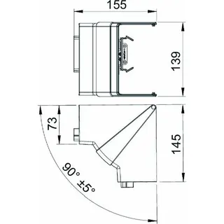OBO Inneneckhaube variabel GK-IH70130CW cremeweiss 70x130mm – Bild 2