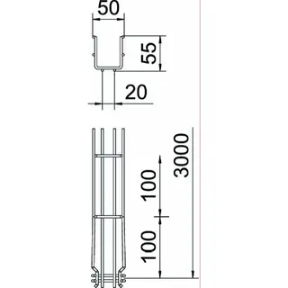 OBO Gitterrinne GRM 55/50 Edelstahl VA4401 – Bild 2