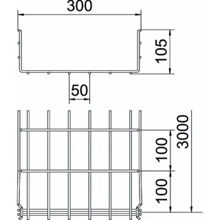 OBO Gitterrinne GRM 105/300 Edelstahl VA1.4301 – Bild 2