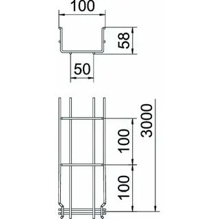OBO Gitterrinne GRM GRM 55/100 V2A gebeizt Edelstahl – Bild 2