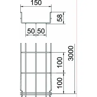 OBO Gitterrinne GRM GRM 55/150 V2A gebeizt Edelstahl – Bild 2