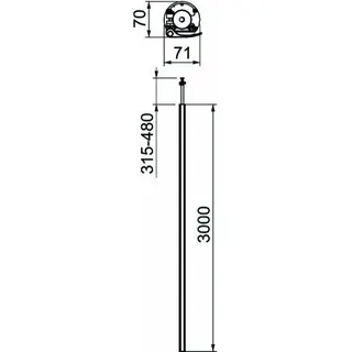 OBO Installationssäule ISSRM45 70x3000mm reinweiss – Bild 2
