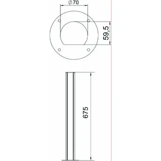 OBO Installationssäule ISSRHSM45 70x670mm alu – Bild 2