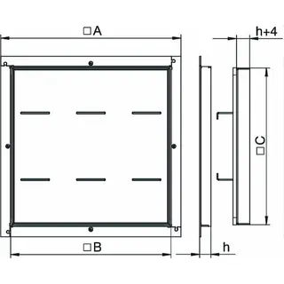 OBO Schwerlast-Rahmenkassette RK/SL2V2/25 blind 282x282x25mm – Bild 2