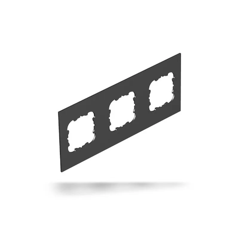 OBO Abdeckplatte T12L/P3S/9011 schwarz 3xEK 213x88mm