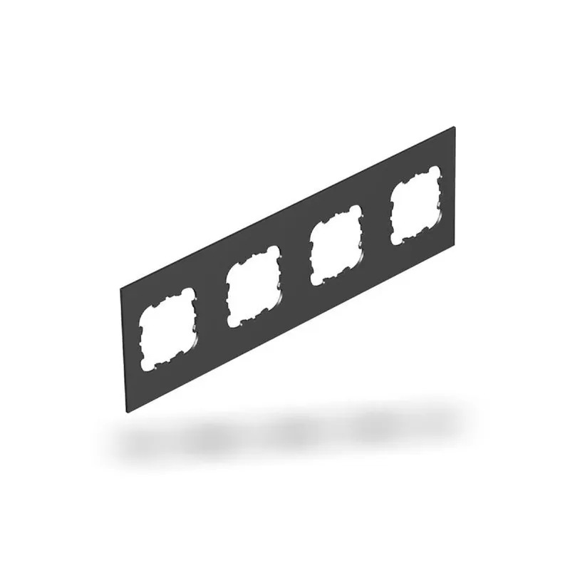 OBO Abdeckplatte T12L/P4S/9011 schwarz 4xEK 284x88mm