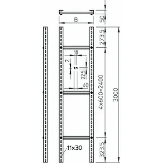 OBO Steigeleiter schwer SLM 50 C40 2 FT mit Sprosse 200x3000 – Bild 2