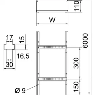 OBO Kabelleiter LG 115 6000 FS 100x500x6000 – Bild 2