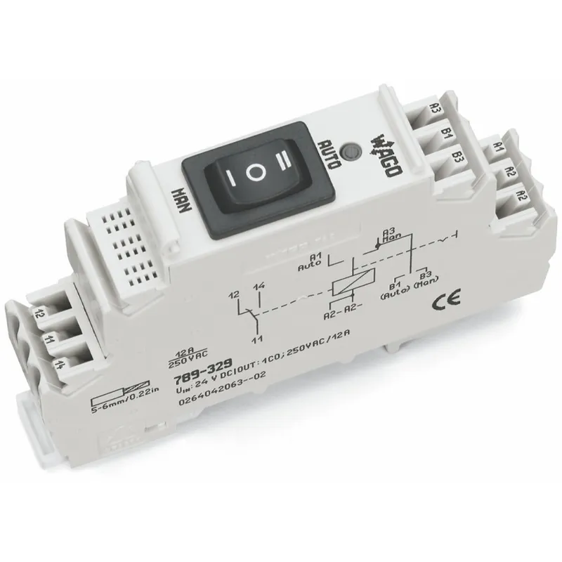WAGO Schaltrelaisbaustein 789-329 24VDC 1W Hand-0-Automatik-Ums.