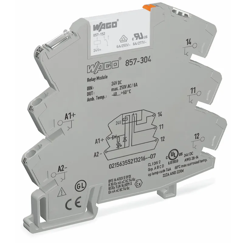WAGO Stecksockel mit Relais 857-304 DC24V 1Wechsler