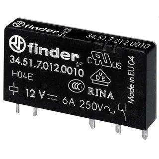 Finder Steck-/Printrelais 34.51.7.012.0010 12VDC 1 Wechsler 1 STK