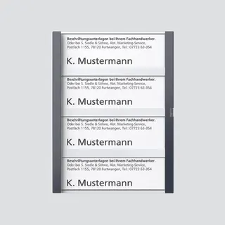 Siedle Namensschild für TM612-4/BTM 650-04 AG anthrazitgrau 210007072-00