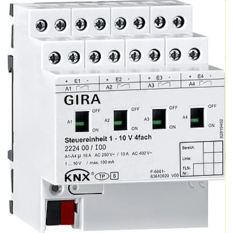 Gira Steuereinheit 222400 1-10V 4fach Hand KNX
