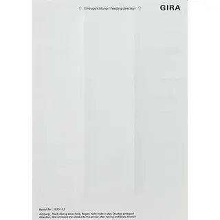 Gira Beschriftungsbogen 2873112 21,8x67mm reinweiss