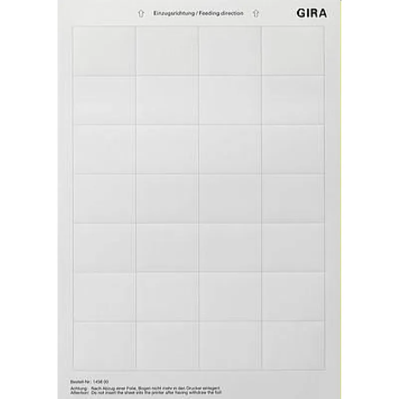 Gira Beschriftungsbogen 145600 36,9x46,9mm