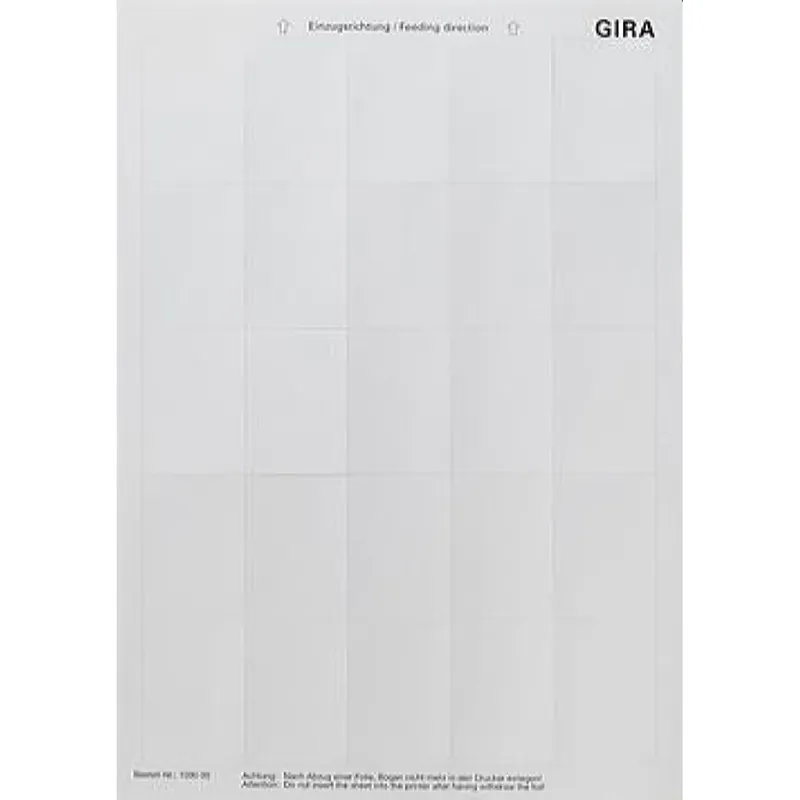 Gira Beschriftungsbogen 109000 38x54mm