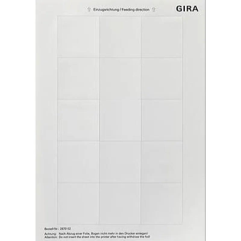 Gira Beschriftungsbogen 287002 51x51mm
