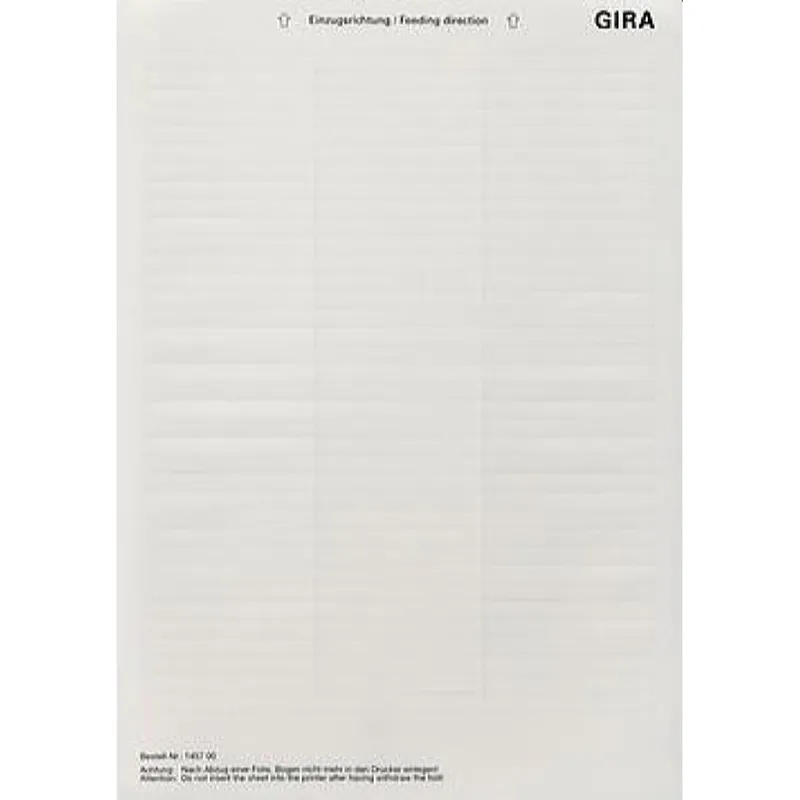 Gira Beschriftungsbogen 145700 62,8x6,8mm