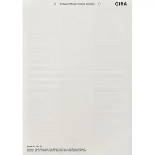 Gira Beschriftungsbogen 145700 62,8x6,8mm