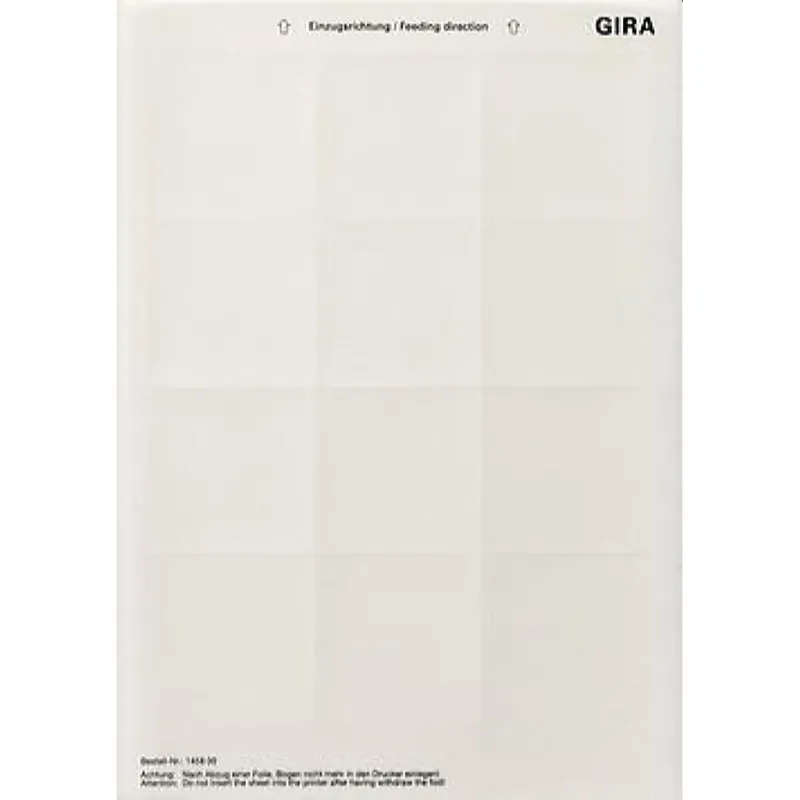 Gira Beschriftungsbogen 145800 62,5x62mm