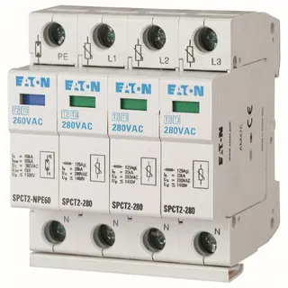 Eaton Electric Überspannungsableiter SPCT2-280/3 steckbar 3p+N 280VAC 20kA