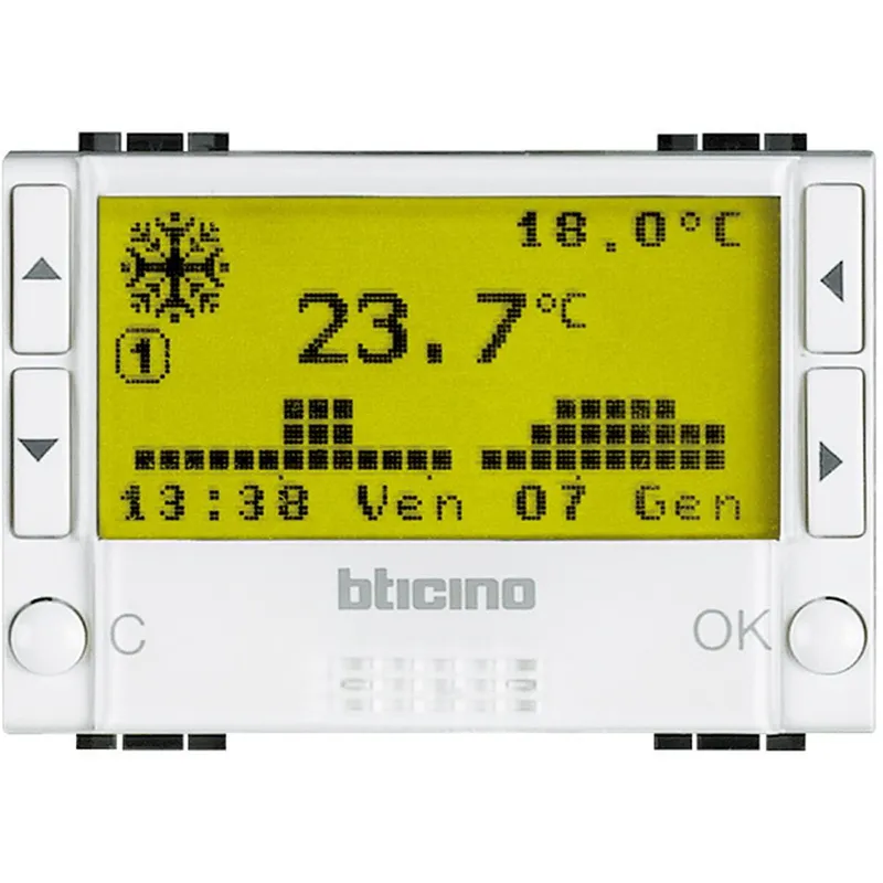 Bticino Thermostat mit Display weiss UP