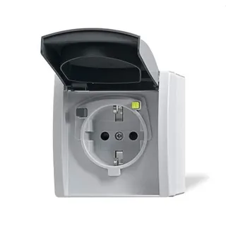 Busch-Jaeger FI-Schutz-Steckdose 3120 EWB-53 VDE0664 WG grau
