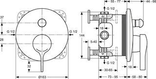 Ideal Standard Melange Wannenmischer Unterputz chrom – Bild 2