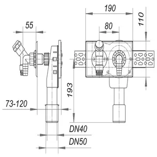 Dallmer Wandeinbau Waschgeräte-Sifon 406 DN 40/50 – Bild 2