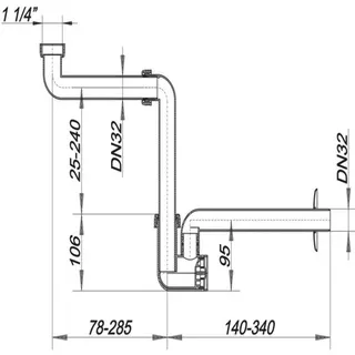 Dallmer Waschtisch-Möbel-Sifon 137/30, 1 1/4" x DN 32, extrem raumsparend – Bild 2