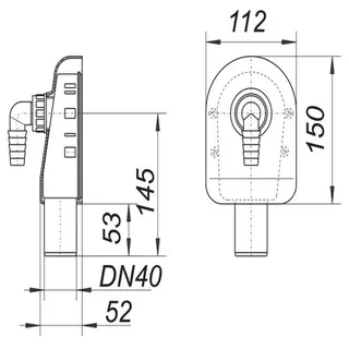 Dallmer Aufputz-Waschgeräte-Sifon DN 40, HL410 – Bild 2