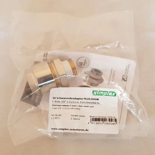 SIMPLEX Schwarzrohradapter Plus mit AG