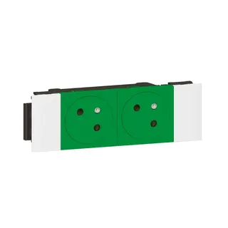 Legrand SCHUKO-Steckdose 077192L Mosaic 2-f.Snap-On EBS gr