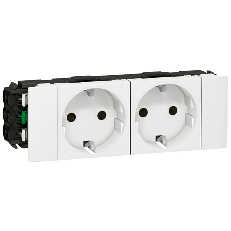 Legrand SCHUKO-Steckdose 077202 Mosaic 2-f.Snap-On EBS ultraws