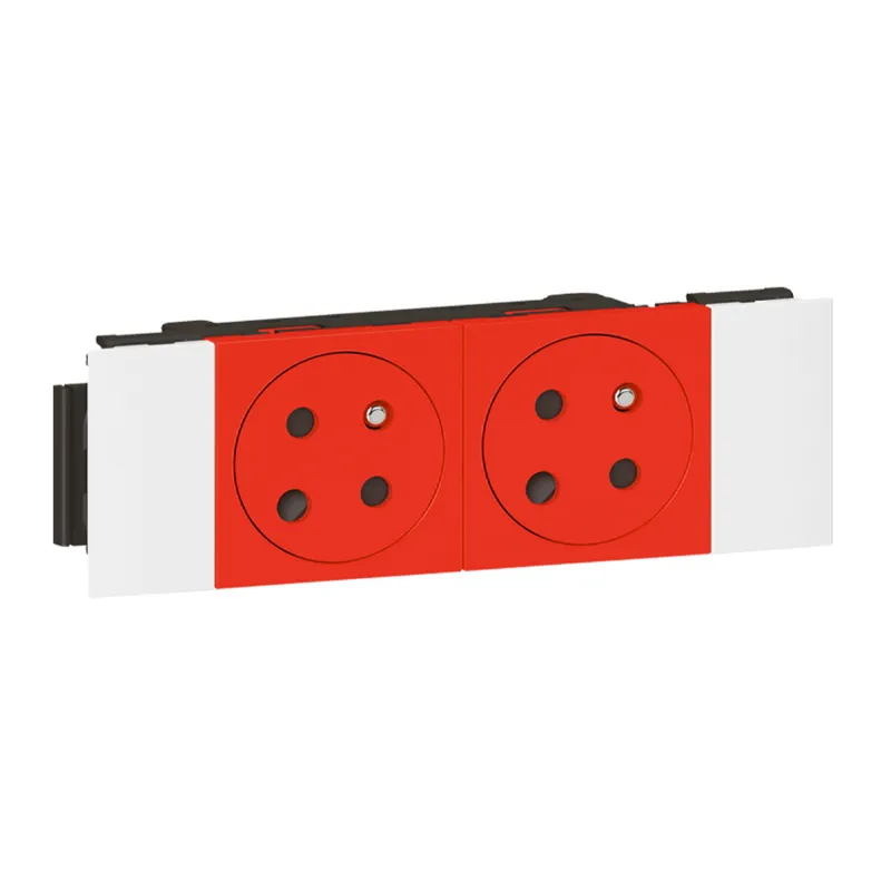Legrand SCHUKO-Steckdose 077122L Mosaic 2-f.Snap-On EBS rt
