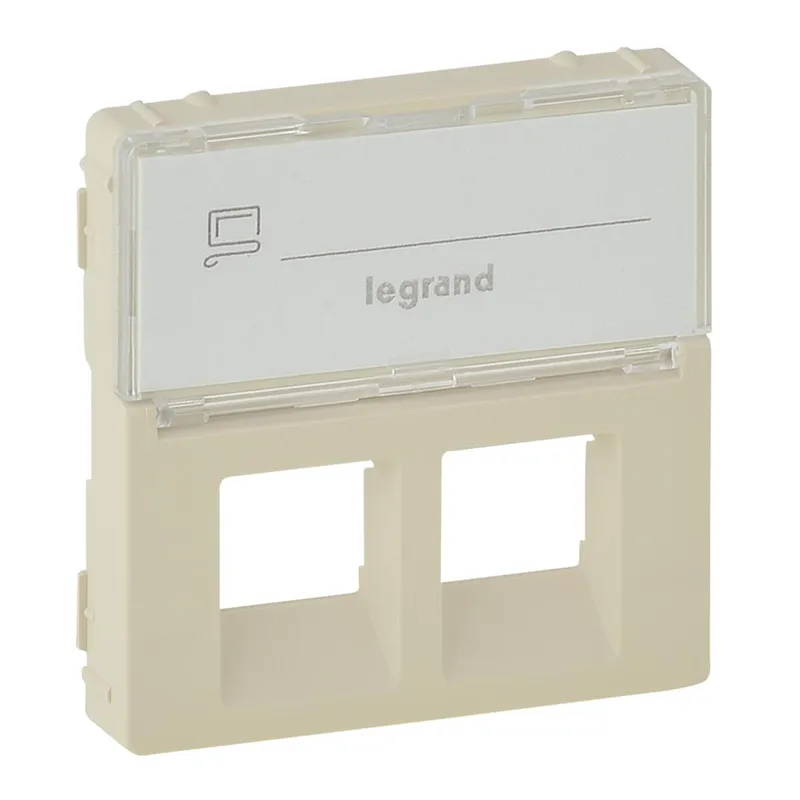 Legrand Abdeckung VLIFE RJ11/RJ45 BF 2fach mandelweiss
