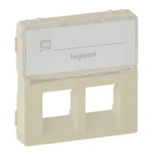 Legrand Abdeckung VLIFE RJ11/RJ45 BF 2fach mandelweiss
