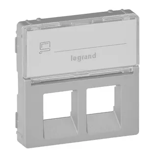 Legrand Abdeckung VLIFE RJ11/RJ45 BF 2fach alu