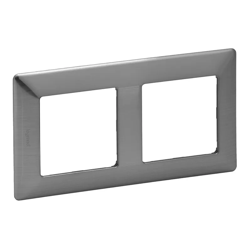 Legrand Rahmen 754152 2-fach inoxgrau