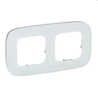 Legrand Rahmen 755542 V.ALL 2-FACH WHITE GLASS