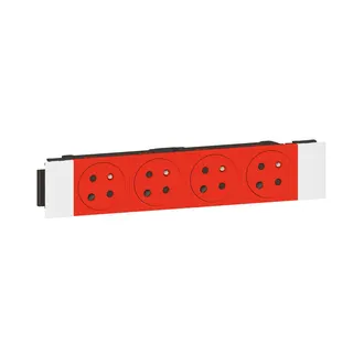 Legrand Steckdose 077124L Mosaic 4-f.F/B Snap-On EBS rt