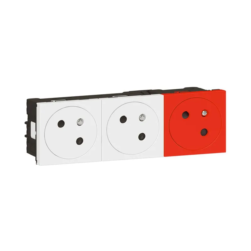 Legrand Steckdose Mosaic Link 3-f.45° F/B EBS ultraws/rt