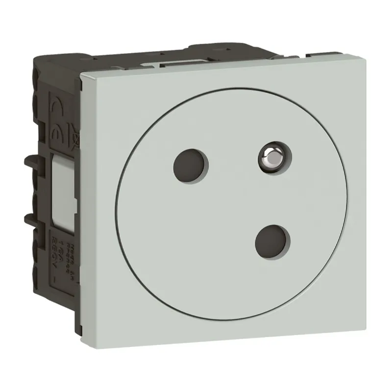 Legrand Steckdose 077197L Mosaic Link 45° F/B gr