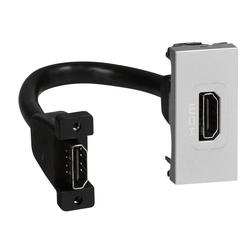 Legrand Anschlusseinheit Mosaic HDMI 2.0 vorv.1mod m.Kabel alu