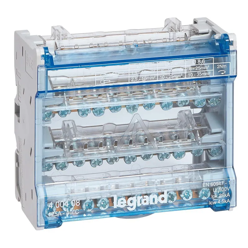 Legrand Klemmenblock 400408 4P/125A 11KL 6M