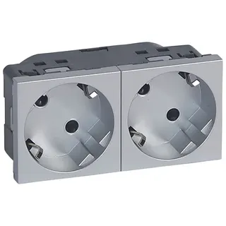 Legrand SCHUKO-Steckdose 079282 MSC 2f 45° 4mod alu