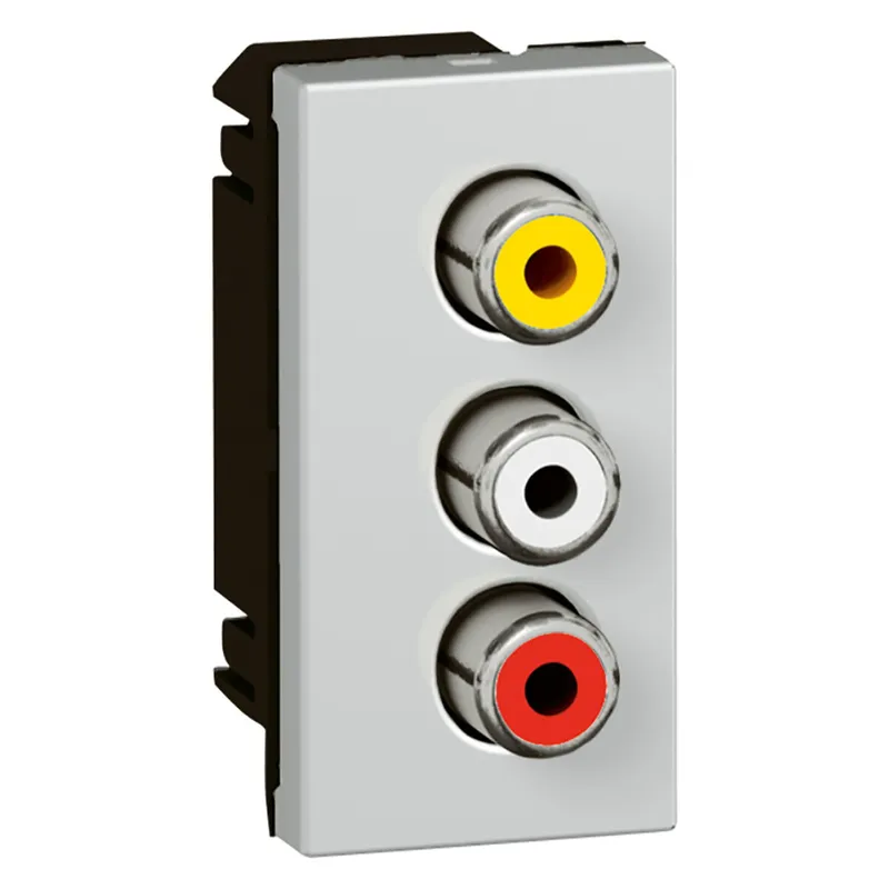 Legrand Einsatz 079254 MSC RCA rt/ws/gb 1mod alu